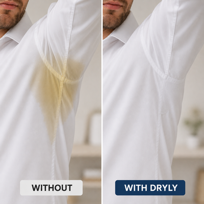Shirt without vs with DRYLY