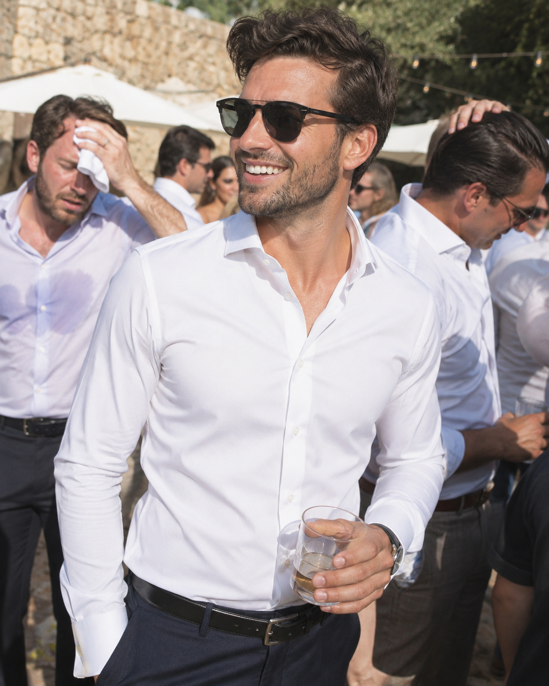 Dry at a summer wedding