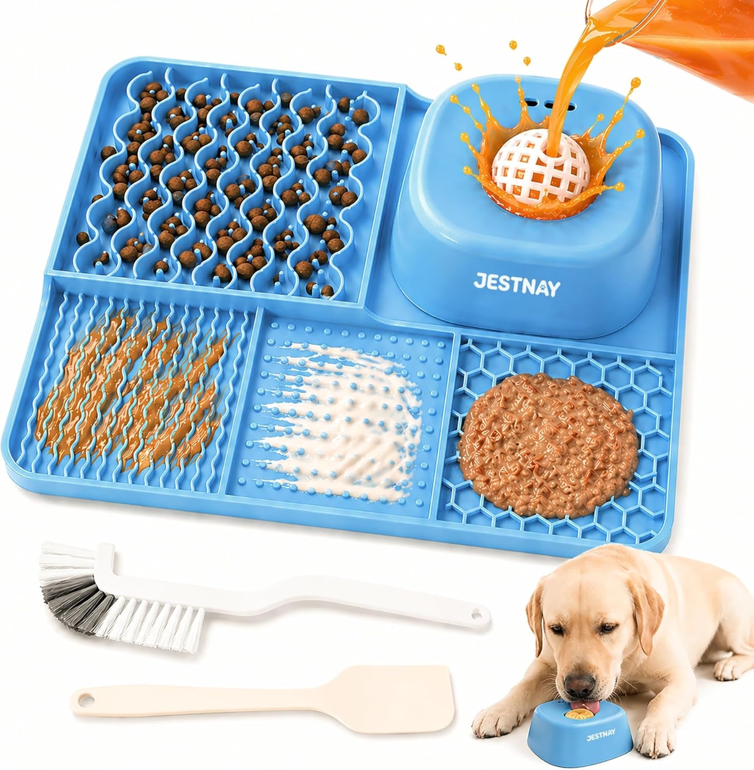 Dog Lick Mat + Slow Feeder Bowl - Calms Anxiety & Slows down Fast Eating