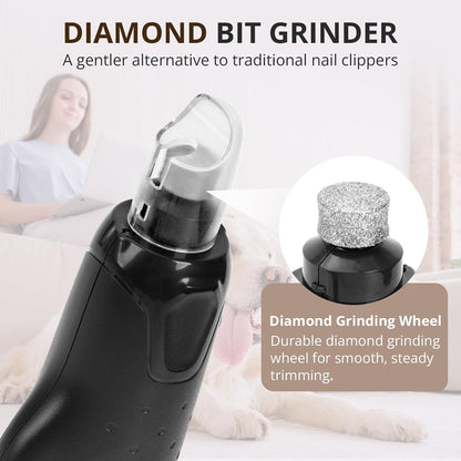 Silent Dog & Cat Nail Grinder — Painless, Stress-Free Trim (USB, 6 Speeds, LED Light)