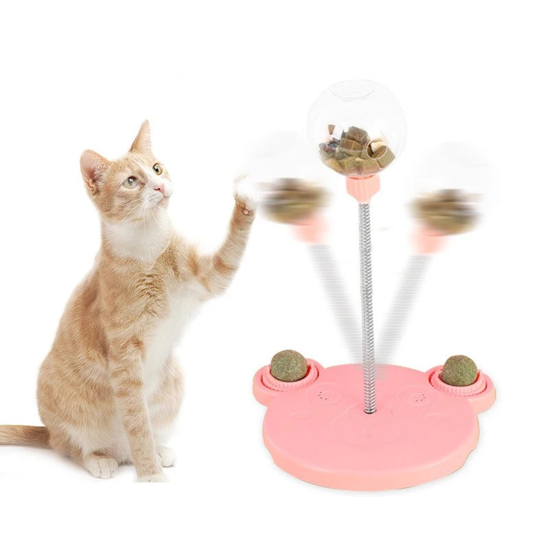 Interactive Pet Puzzle Food Dispensing Ball Toy for Cats and Dogs - Slow Feeder with Catnip and Engaging Treat Dispenser Accessories