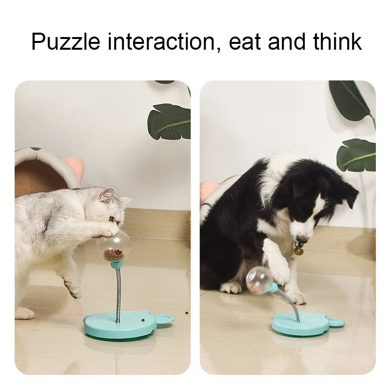 Interactive Pet Puzzle Food Dispensing Ball Toy for Cats and Dogs - Slow Feeder with Catnip and Engaging Treat Dispenser Accessories