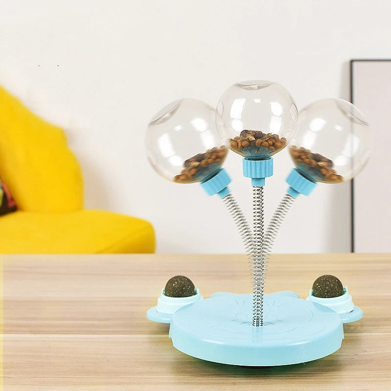 Interactive Pet Puzzle Food Dispensing Ball Toy for Cats and Dogs - Slow Feeder with Catnip and Engaging Treat Dispenser Accessories